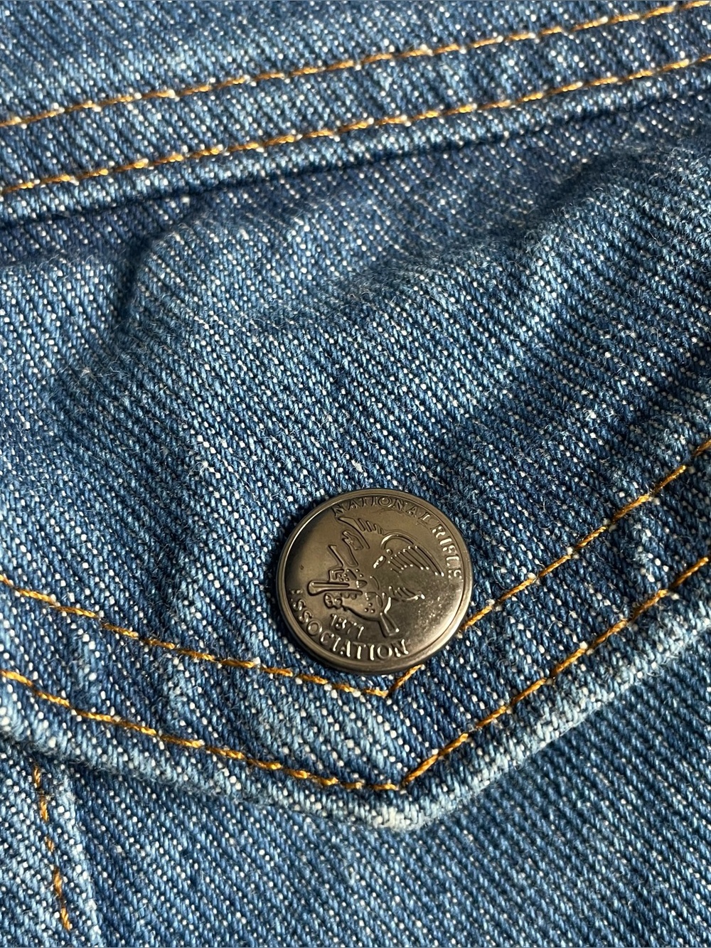 VTG Authentic NRA Gear Denim Jacket Mens Large Heavy Concealed Carry MADE IN USA - Picture 5 of 16